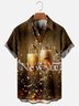 Mens Happy New Year Print Casual Breathable Short Sleeve Hawaiian Shirts