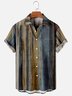 Leisure Vacation Abstract Gradient Geometric Pattern Hawaiian Style Printed Shirt Top