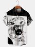 Vacation Leisure Music Element Pattern Hawaiian Style Printed Shirt Top
