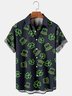 Mens St Patrick’s Day Shamrock Print Casual Breathable Short Sleeve Hawaiian Shirts