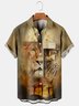 Mens Cross Print Casual Breathable Short Sleeve Shirt