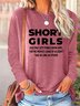 Women's Short Girls Funny Graphic Print Casual Text Letters Cotton-Blend Top