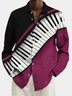  Men's Music Hawaiian Long Sleeve Shirt Button Up