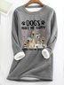 Fluff/Granular Fleece Fabric Crew Neck Casual Sweatshirt
