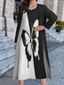 Women Printed Casual Round Neck Two Piece Dresses