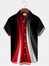  Black Art Gradient Print Men's Black Chest Bag Shirt Plus Size Shirt