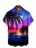 Men's Blue-Violet Gradient Hawaiian Coco Short Sleeve Shirt