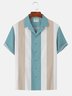 Men's Vintage 50’s Bowling Collar Shirts Classic Nostalgic Movie  Stripe Shirts Big & Tall