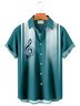 Music note gradient men's pocket button shirt