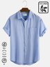 Royaura Beach Vacation Solid Color Men's Cotton Linen Blend Camp Shirts Big & Top Casual Button Down Shirts