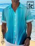 JoyMitty Natural Fiber Gradient Men's Hawaiian Button Down Shirt