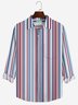 JoyMitty Casual Striped Men's Long Sleeve Shirts Gradient Men's Camp Pocket Art Shirts