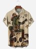 JoyMitty Vintage Fun Frog Print Men's Button Pocket Quick Dry Shirt