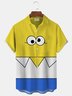 JoyMitty Retro 60s Cartoon Print Men's Button Pocket Shirt