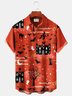 JoyMitty Vintage Halloween Holiday Men's Shirts Cartoon Bat Witch Art Stretch Plus Size Aloha Camp Shirts