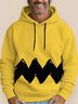 JoyMitty 50's Retro Cartoon Yellow Men's Hoodies Pocket Hoodie Stretch Plus Size Art Fun Sweatshirts