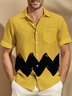 JoyMitty 60's Retro Cartoon Men's Hawaiian Shirt Art Stripe Oversized Stretch Shirts