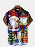 JoyMittyChristmas Gnomes Print  Men's Hawaiian Oversized Shirt with Pockets