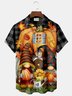 JoyMittyHalloween Gnomes  Print  Men's Hawaiian Oversized Shirt with Pockets