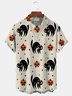 Halloween Pumpkin Ghost Print Men's Button Pocket Short Sleeve Shirt