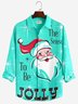 JoyMitty Christmas Print Men's Button Pocket Shirt