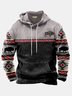 JoyMitty Men's Aztec Native American Bison Print Vintage Drawstring Hoodies