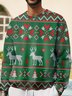 JoyMitty Men's Christmas Sika Deer Print Crew Neck Sweatshirt