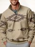 JoyMitty Men's Aztec Print Art Festive Stand Collar Oversized Sweatshirt