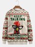 JoyMitty Men's Rooster Ugly Christmas Sweater Print Festive Style  Pullover Sweatshirts