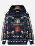 JoyMitty Men's Aztec Print Art Festive Hooded Sweatshirt