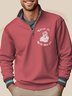 JoyMitty Christmas Men's Stand Collar Sweatshirt Half Quarter Zipper Santa Claus Pullover Sports