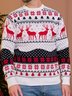 JoyMitty Men's Christmas Sika Deer Jacquard Warm Sweater