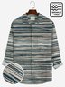 JoyMitty Vintage Casual Men's Long Sleeve Stripe Shirts Stretch Wrinkle Free Seersucker Aloha Camp Pocket Button Shirts