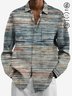 JoyMitty 50's Retro Mid-Century Geometric Blue Men's Art Shirts Stretch Plus Size Aloha Camp Pocket Button-Down Shirts