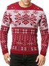 JoyMitty Men's Christmas Sika Deer Jacquard Warm Sweater