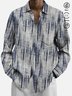 JoyMitty 50’s Retro Textured Gray Men's Casual Long Sleeve Shirts Stretch Aloha Camp Button Pocket Art Shirts