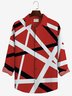 JoyMitty 50’s Retro Rock Music Geometric Art Men's Casual Long Sleeve Shirts Stretch Plus Size Aloha Camp Pocket Shirts