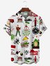 Home Alone Men's Hawaiian Print Resort Shirt Stretch Aloha Pocket Cartoon Camping Shirt
