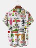 Christmas Story Men's Hawaiian Print Resort Shirt Stretch Aloha Pocket Cartoon Camping Shirt