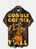 Thanksgiving Turkey Breast Pocket Short Sleeve Casual Shirt