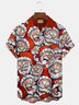 Christmas Santa Print Men's Button Pocket Shirt