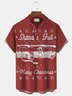 Christmas Car Letter Print Men's Button Pocket Shirt