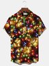 Royaura® Christmas Gold Neon Men's Shirts Stretch Plus Size Christmas Lights Costume Button-Down Shirts