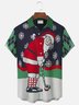 Men's Christmas Santa Baseball Print Men's Button Pocket Shirt