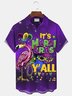 Mardi Gras Printed Men's Button Pocket Shirt