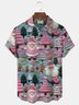 Christmas Gnome Print Men's Button Pocket Shirt