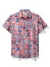 JoyMitty Beach Holiday Casual Men's Hawaiian Cool Ice Shirts BBQ Family Party Sweat-wicking Breathable Aloha Pocket Camp Shirts