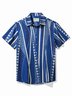 JoyMitty Beach Vacation Blue Men's Hawaiian Shirts TAPA Geometric Sweat-Wicking Breathable Easy Care Stretch Aloha Camping Pocket Shirts