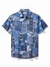 JoyMitty Ethnic Print Cool Ice Shirts Sweat-wicking Beach Men's Hawaiian Oversized Pocket Shirt