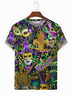  Holiday Mardi Gras Men's Art T-Shirt Oversized Cotton Blend Stretch Tops